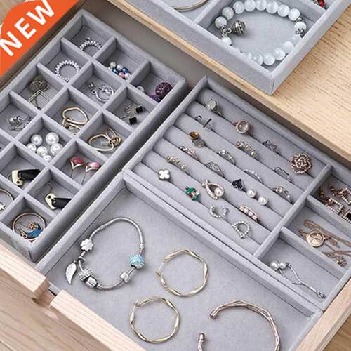 Velvet Jewelry Storage Tray Display Jewel Holder Stand Brace