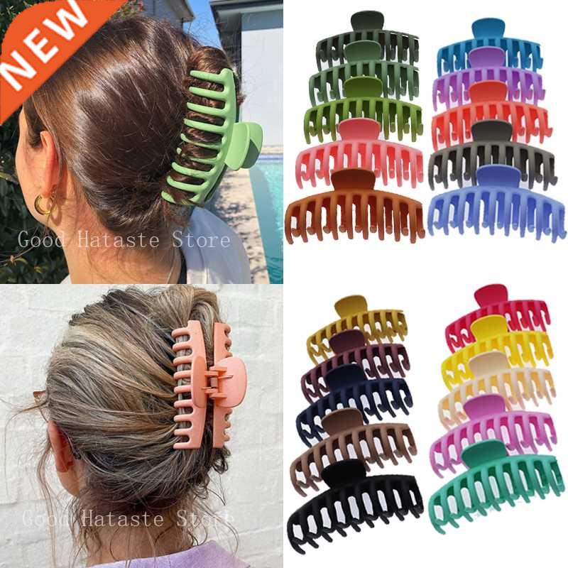 New Solid Color Large Claw Clip Crab Barrette for Women Girl