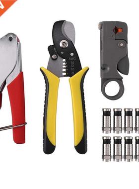 Cable Crimping Tool Set Squeezing Forceps&Wire Stripper for