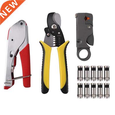 Cable Crimping Tool Set Squeezing Forceps&Wire Stripper for