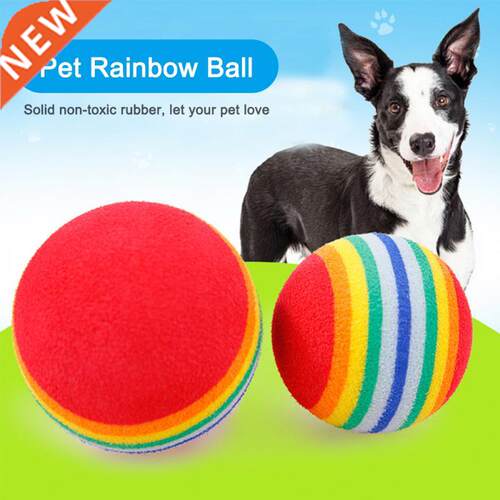 5/10 Pcs Colorful Pet Rainbow Foam Fetch Balls Training Inte