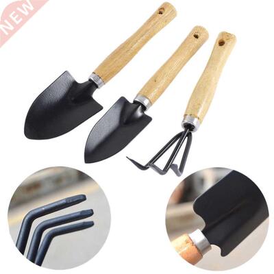 Gardening Wooden Handl Rake Shovel Digging Trowel Tools H02