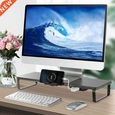 Monitor Stand Computer Riser 3 USB Port Support Charging Des