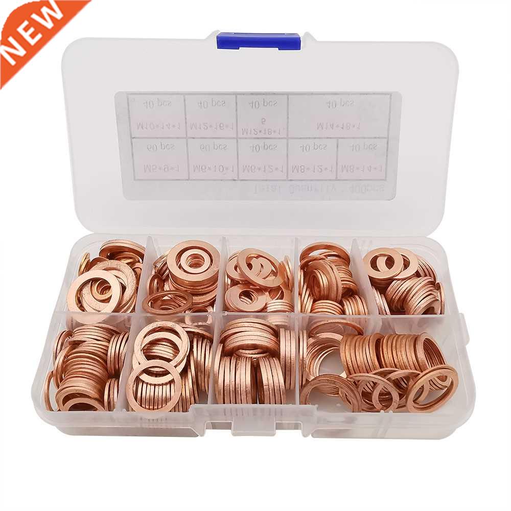 400Pcs M5 M6 M8 M10 M12 M14 Copper Seling Solid Gsket Wsh