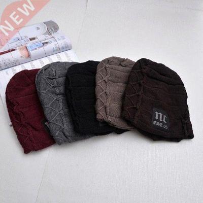 Solid Knitted Hat Winter Hats For Men Women Men Thick