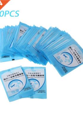 50Pcs/Pack Disposable Toilet Seat Cover Mat Portable Waterpr