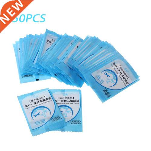 50Pcs/Pack Disposable Toilet Seat Cover Mat Portable Waterpr