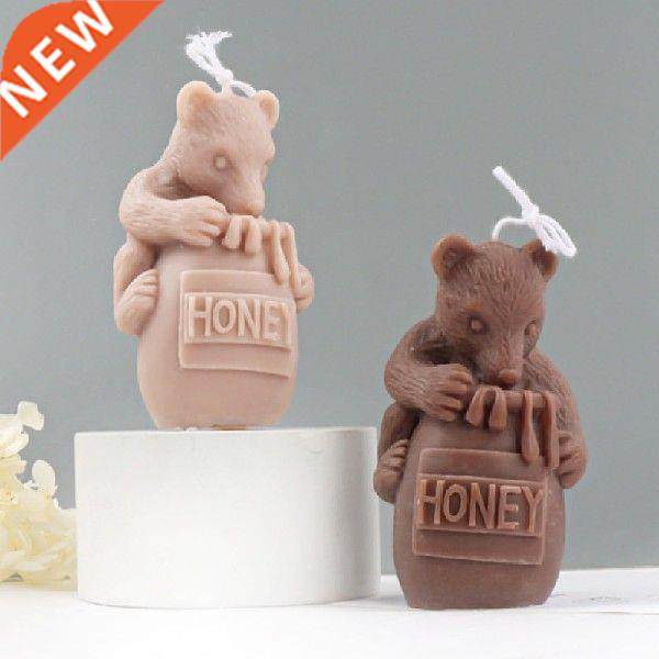 3d cute honey bear scented candle silicone mold for diy