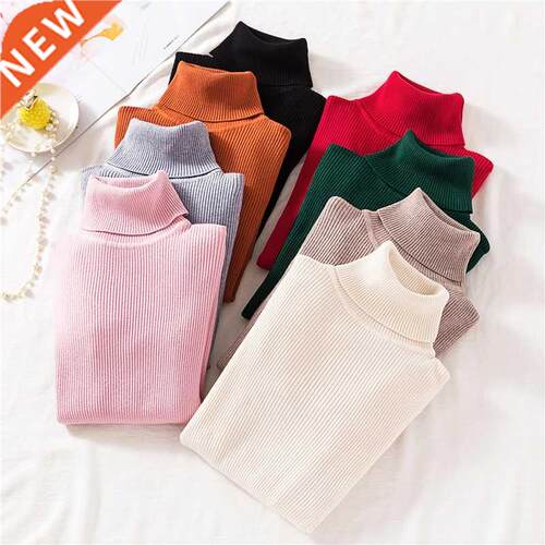 Vintage Turtleneck Female Sweater Solid Winter Warm Long Sle