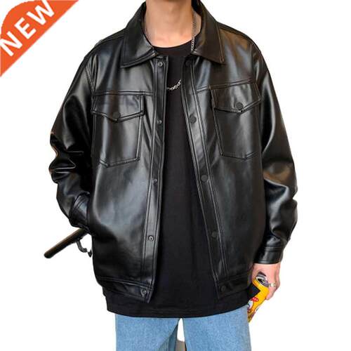 Spring New Loose Soft Leather Jacket Single Breasted Jacket