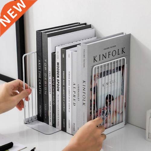 1 Pair Bookends Book Stand Support Simple Iron Desktop Non S
