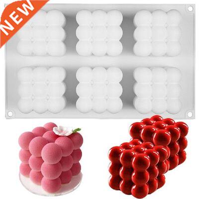 6Hole Cube Mousse Cake Silicone Mold Dessert Chocolate