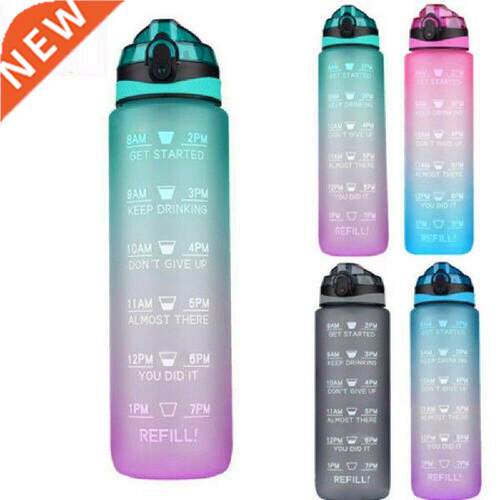1L Sports Wter Bottle Motivtionl Drink Flsk With Time