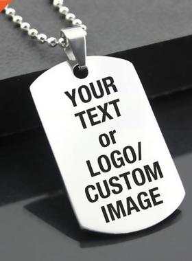 Custom Laser Engraved Stainless Steel Rectangle Dog Tag Mili