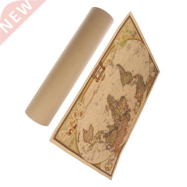 1PCS Large Vintage World Map Detailed Antique Poster Wall Ch