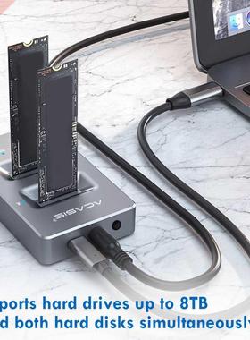 M.2 NVMe SSD Enclosure Clone Docking Single/Dual Bay PCI E