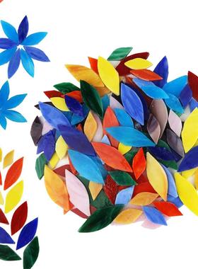 100 Pieces Assorted Colors Petal Mosaic Tiles for Art