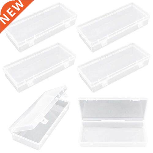 6 Pack Rectangular Clear Plastic Storage Containers Box with