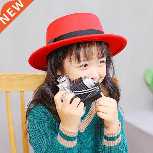 2022 New kids Classic Solid Color Felt Fedoras for boy Artif
