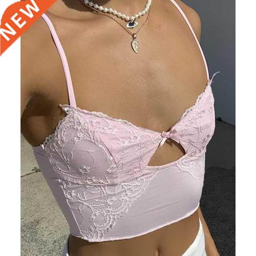 Xingqing y2k Lace Crop Top Cute 2022 Sweet Corset Top Vintag