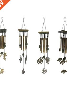 Wood Square Block Metal Aluminum Tube Wind Chime Vintage Win
