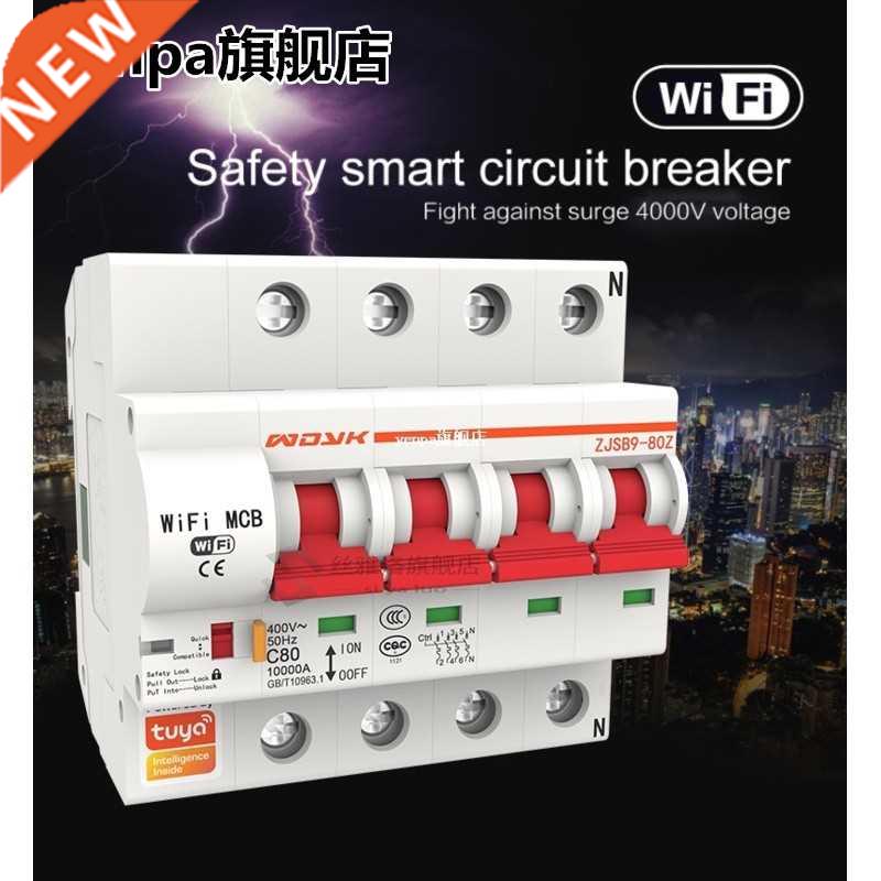 1P/2P/3P/4P 2.4 Ghz WiFi Smart Circuit Breaker 16A-100A Wire