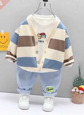 Fashion Children Boy Clothing Outfits Set High Quality Strip