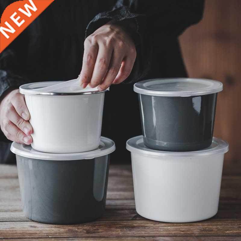 japanese style porcelain enamel trapezoidal fresh box round