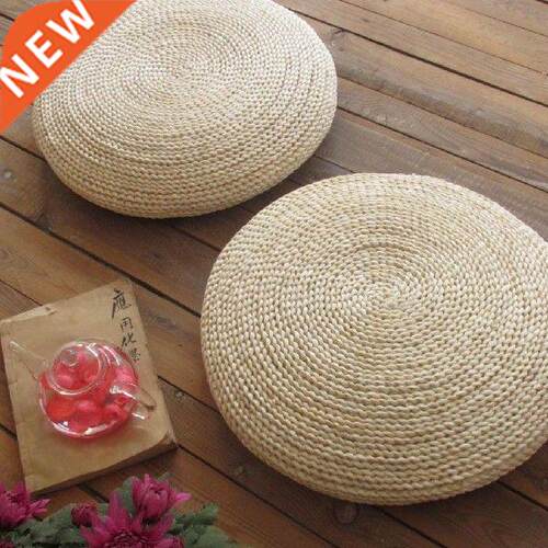 Handcrafted Eco-friendly Straw Woven Dia. 40cm Seat Pouf