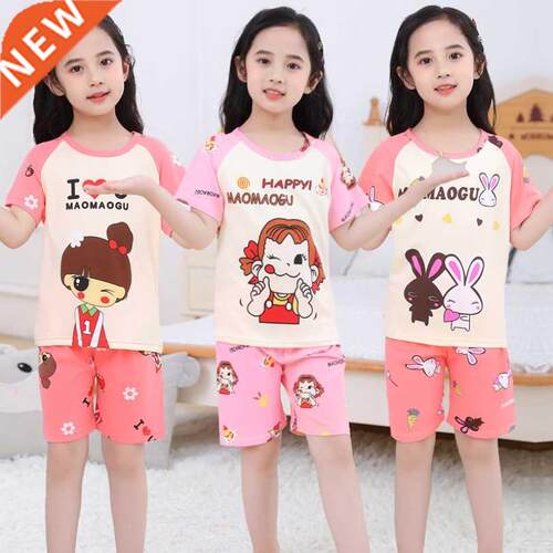 The New Casual Kids Short Sleeve Pajama Set Children Clothin