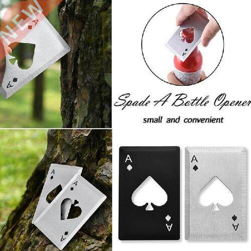 1pcs Creative Poker Shaped Bottle Can Opener Stainless