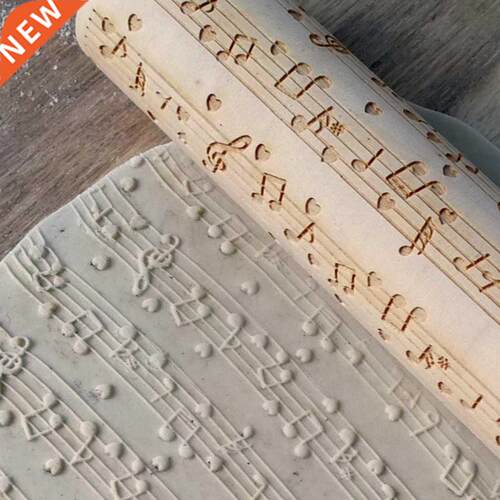 Christmas Embossed Rolling Pin Wood Cved Cookies Biscuit F