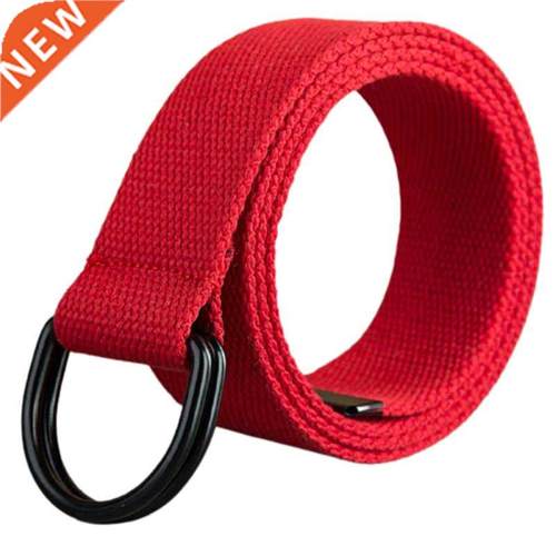 2022 WJCB01 Double D ring canvas Belt men cotton webbin