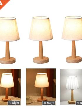 LED Table Lamp Wooden Decorative Bedroom Bedside Desk Lamp