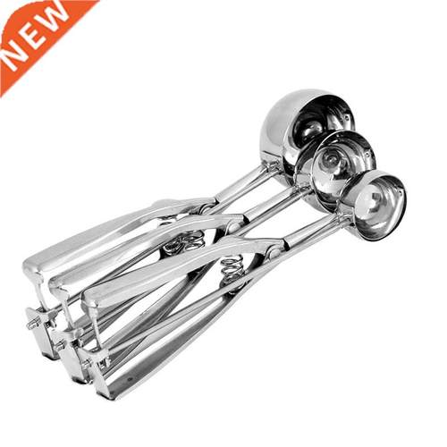 Stainless Steel Ice Cream Spoon Spring Handle Cookie Scoop