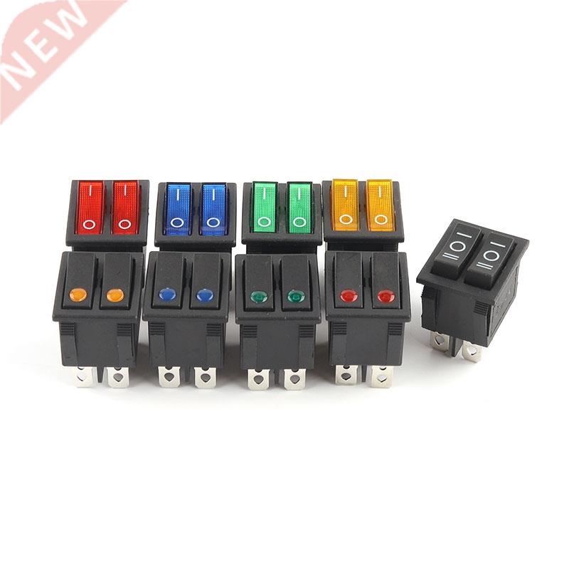1PCS Double Light Push Button Rocker Switch 31*25mm 6Pin 2/3