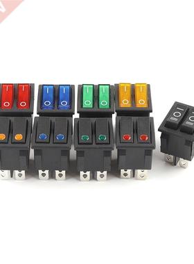 1PCS Double Light Push Button Rocker Switch 31*25mm 6Pin 2/3