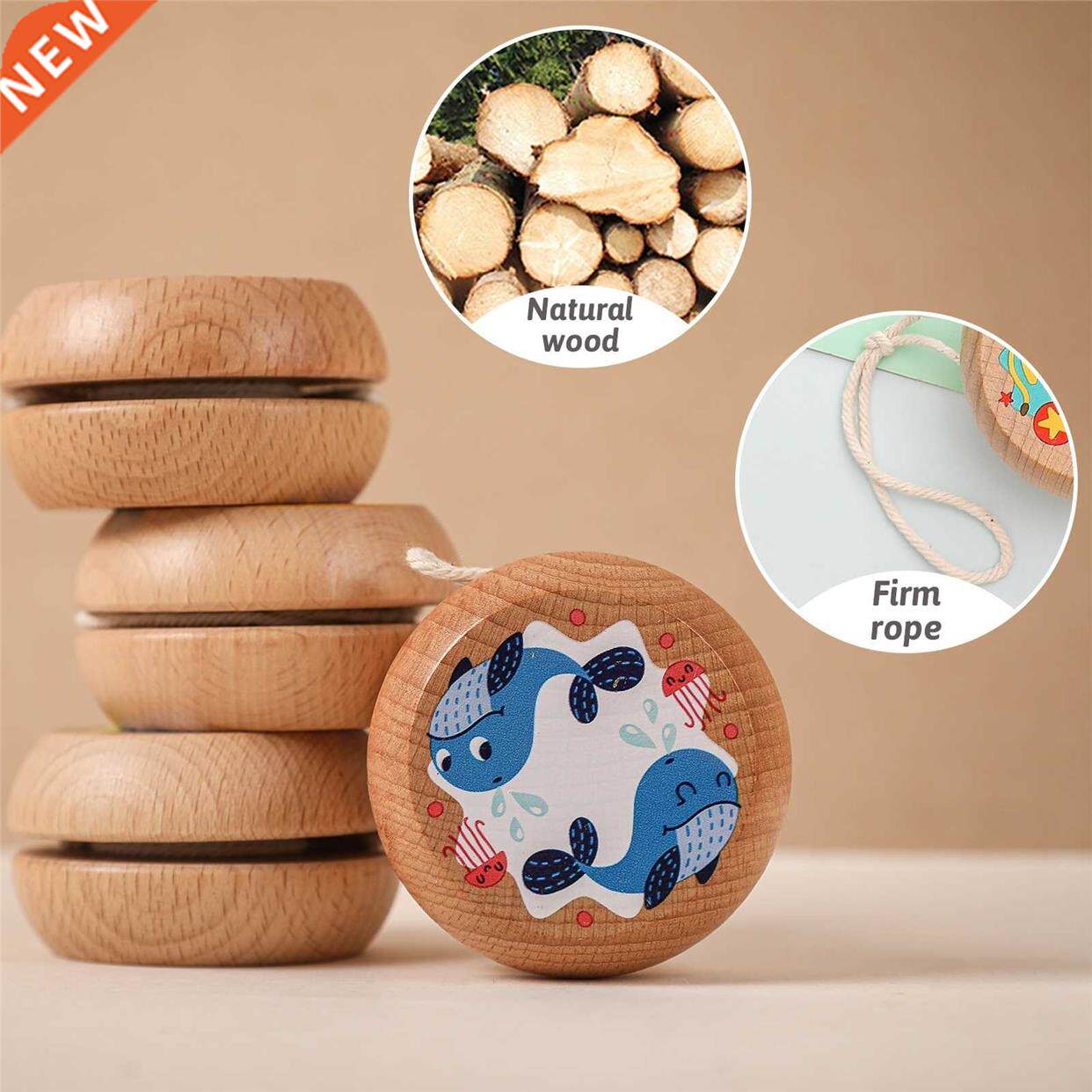 prints wooden yoyo toys kids yo-yo creative yo yo toys for c