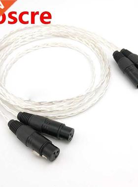 Pair 3Ag OCC Silver Plated Audio Interconnect Cable With NEU