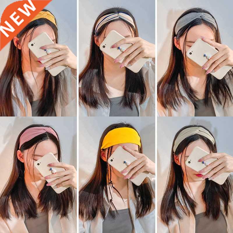 Women Hair Bands Solid Color Twist Cotton Wide Turban Twiste