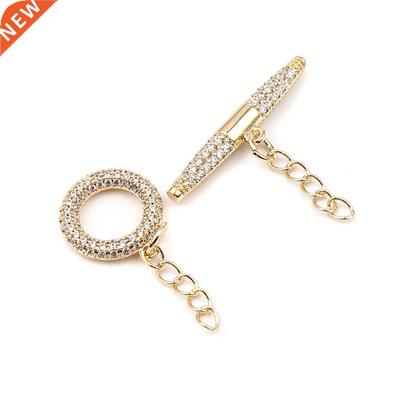 1Set Copper Gd Cor Toggle Clasps Rectangle Filled Circle