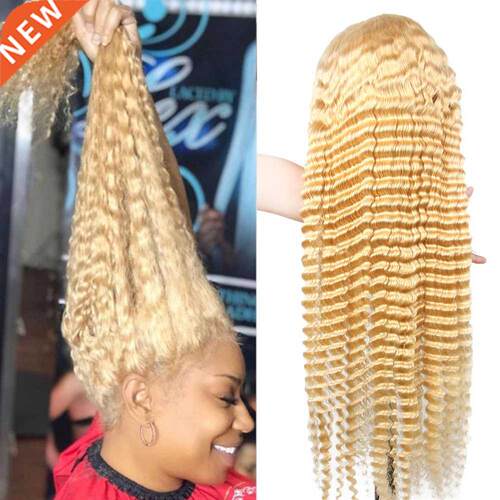 613 Blonde 13x4 Lace Front Wig Brazilian Deep Wave Pre Pluck
