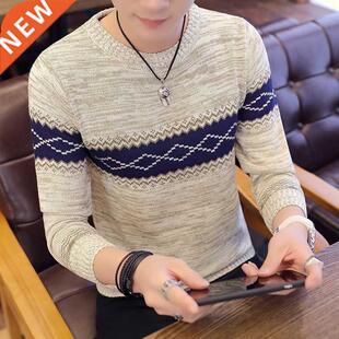 Korea Grey Sweaters And Pullovers Men Long Sleeve Knitted Sw