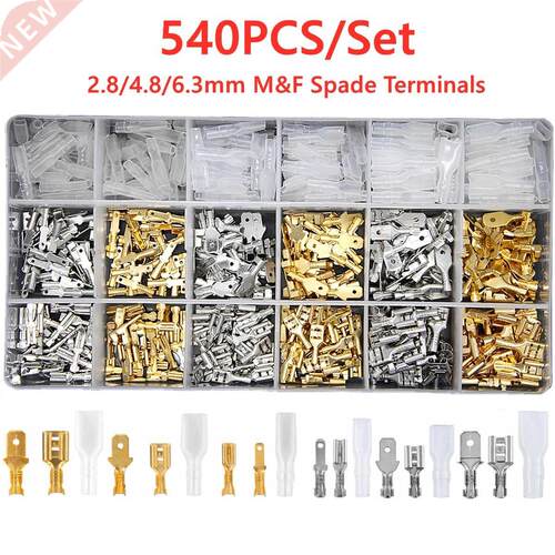 540Pcs Female Male Electrical Spade Wire Butt Connectors Lug