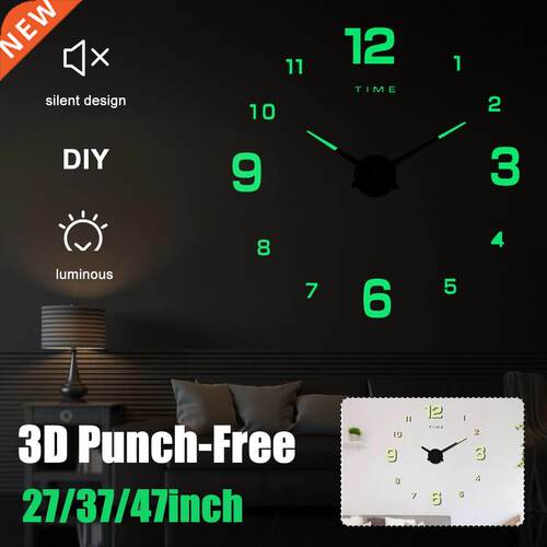 Wall Clock Modern Desgn Watch Dgtal Large Bg 3D  Home