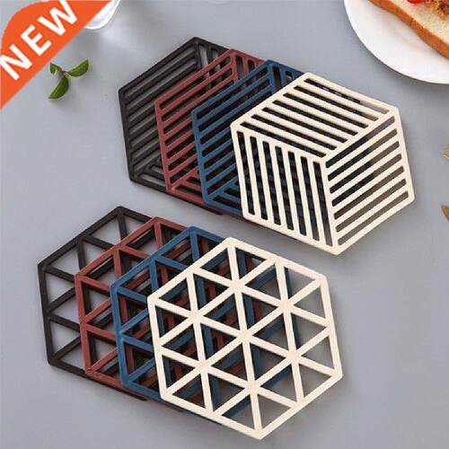 8pcs Heat Resistant Hexagon Trivet Mat Drink Coaster