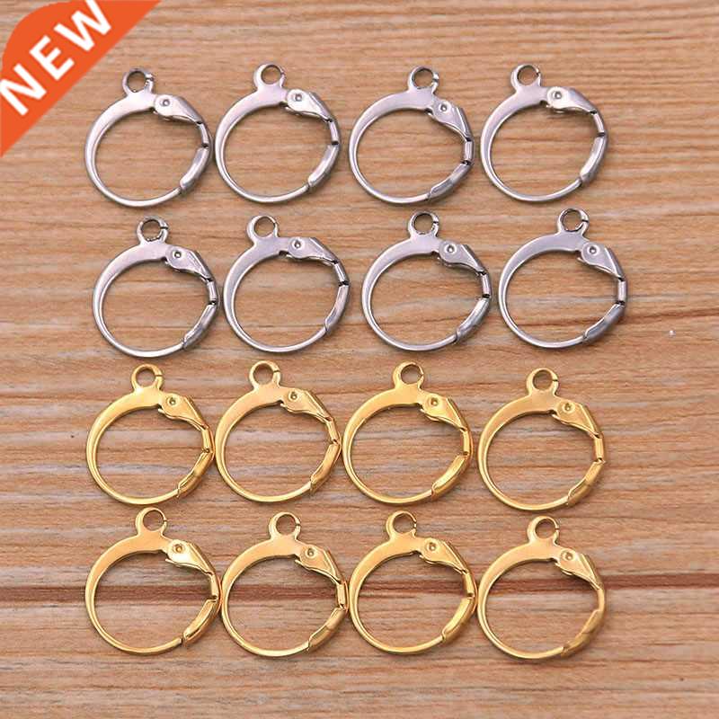 20Pcs 13*15mm Stainless Steel Gold Lever Back Ear Wire Hoop