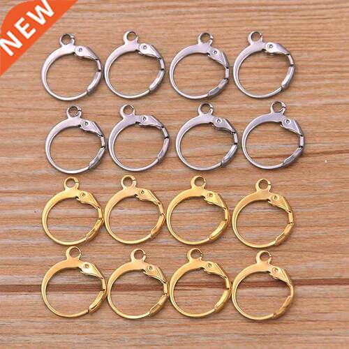 20Pcs 13*15mm Stainless Steel Gold Lever Back Ear Wire Hoop