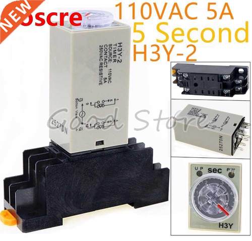 1SET H3Y-2 110V Small time relay 5S ST6P electronic relay