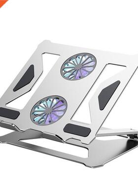 2021 Foldable Laptop Table Stand With Double Cooling Fan Alu